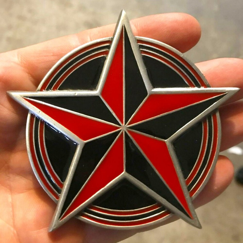 Punk Rock 2002 Great American Products STAR BELT BUCKLE Fine pewter 4613